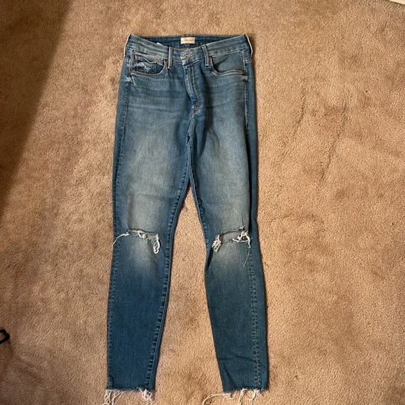 MOTHER High Waisted Looker Ankle Fray Jeans 28 - Picture 10 of 10